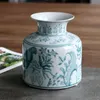 Vases Ceramic Chinese Style Vase Jarre Mariage Floor Large Living Room Vintage Plant Pot Bird Blue Set Jarrones Decoration Home HP50