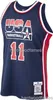 Costurado Malone Basketball Jersey # 11 1992 Dream Team Jersey Homens Personalizados Mulheres Juventude Jersey XS-5XL 6XL