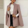 Dameswolmengsels 2021 Herfst Hoge Kwaliteit Doek Sjaal Cape Poncho Vrouwen Mid-length Koreaanse Mouwloze Plus Size Dames Winterjassen