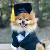 Capas de graduação para pet -pet de vestuário de cachorro com borla amarela Traje de férias de férias Halloween Dress Up Hyd88