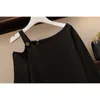 Summer Women Plus Size Slash Off Shoulder Blosue +Elegant Irregular Skirt Suits Fashion Office Work Suit 210520