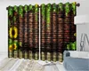Tenda murale 3D Fiori di piante verde smeraldo appesi al muro di mattoni rossi Stampa digitale Decorazione interna Tende pratiche Tende
