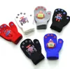 Kids mitatens hiver tricoter des doigts pleins gants chauds pour garçons filles 1-4 ans motif robot gant tricoté imprimé