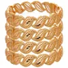 Luxury 4pcs/lot Dubai Gold Color Bangles for Women Girls African Bracelet Wedding Jewelry Bride Flower for Women Q0720