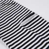 Yitimuceng Woman Tshirts Long Sleeve Summer Comfortable Black White Striped Tops for Women Fashion O-neck Hollow Out Clothes 210601