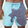 Color-Shanging Beach Shorts Быстрые сухие Мужчины Купальники Пляжные брюки Теплый цвет обесцвечивание Boardshort для плавания Serfing Dropship