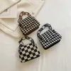 Girls designer handbags autumn winter kids checkerboard mini saddle bag children houndstooth chain crossbody bags accessories zero wallet F909