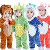 Bebê macacão inverno kigurumi leão traje para meninas meninos toddler animal macacão animal infantil roupas pijamas crianças macacões ropa bebes 211229