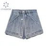 Wide Leg Jeans Shorts Women Summer Fashion Streetwear Vintage High Waist Loose Spliting Button Female 210515
