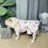 Tecknad tryck husdjurskläder vår sommar bomull valp klänning bulldog neddy bichon husdjur hundkläder