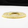 Hip Hop 1-reihige Kette Halskette Iced Out Gold 24K vergoldete Ketten 5mm 18~30 Zoll Strass Kristall Halskette für Männer Frauen Statement Schmuck