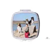 NEWSquare Heat Transfer Metal Makeup Mirror Foldable Sublimation Blank Double Sided Mirrors Outdoor Portable DIY Gift EWA6263