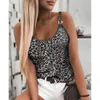 Leopard Camouflage Drukuj Camisole Top Sexy Elastyczna Kamizelka Sling Kobiety Bez Rękawów Slim Tank Tops Plus Size Party Club 210522