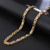 Gold Silver Byzantine Flat Necklace Stainless Steel Link Chain For Men Jewelry,Length 22'' Width 6 mm