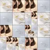 Autres Boucles D'oreilles Bijoux Doreen Box 925 Sterling Sier Bowknot Doux Élégant Stud Clair Strass Fine Pour Les Femmes 21Mm X 16Mm Drop Delivery 202