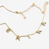 Pingente de cristal Nome personalizado Colar de ouro Zircon Chains personalizam-se para mulheres Charm Jewelry Presente 210721