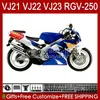 Kropp för SUZUKI RGVT RGV 250CC 250 CC RGV250 SAPC VJ22 RVG250 VJ 22 20HC.86 RGV-250 Glänsande blåpanel 90 91 92 93 94 95 96 RGVT-250 1990 1991 1992 1993 1994 1995 1996 FAIRING