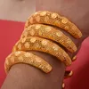 Bangle 4 pcs Braclet Cor de Ouro Bangles para Mulheres Etíope Africano Dubai Pulseira Festa Presentes de Casamento Ajustável1090589