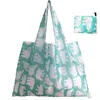 折りたたみ式スーパーマーケットの買い物袋環境保護再利用可能な大きいハンドバッグの花柄収納袋14色T500548