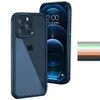 Câmera de telefone claro Câmera Proteja à prova de choque TPU Acrílico Bumper Couro Grão Hard Voltar 1.5mm Celular Capa Para iPhone 13 Pro 12 Máximo Mini 11 Capa