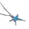 Verklaring Blauw Opaal Emaille Starfish Hanger Ketting Ketting Kraag Oceaan Dier Kettingen Sieraden Voor Vrouwen Meisje Accessoires