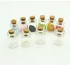 0.5ML 10X18X5MM Piccola bottiglia di fiale di sughero in vetro trasparente con tappi di legno / Messaggio Matrimoni Desideri gioielli Bomboniere Bottiglie Tubo SN3016