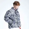 2021 Men Hip Hop Parka Jacket Streetwear Leopard Print Padded Jacket Harajuku Cotton Winter Windbreaker Jacket Coat Outwear