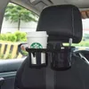 デュアルカップマウントブラックABSボトルコーヒーカップスタンドホルダーの車のヘッドレストの飲み物ホルダー