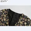 Zevity Women Vintage V Neck Flower Pirnt Bowknot Pantskirt Style Dress Female Long Sleeve Slim Vestido Chic Lady Clothing DS4905 210603