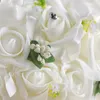 Fleurs décoratives couronnes Ayicuthia Est Pe Rose demoiselle d'honneur mariage mousse Bouquet De mariée ruban faux De Noiva 2 couleurs