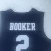 Mens Devin Booker # 2 Moss Point High School Maglie da basket Vintage Kentucky Wildcats # 1 College NCAA Jersey Camicie cucite blu S-XXL