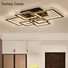Ceiling Lights 10 8 6 Square Modern Led For Living Room Bedroom AC180-265V Black Fixtures Pedent Lamps
