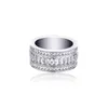 JINAO – bague Micro pavé glacée en acier inoxydable, 10MM, 3 couches, CZ, haute qualité, Hip Hop Punk, bijoux cadeau pour hommes, 2021