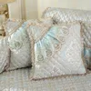 Kudde / dekorativ kudde spets kasta med frill lyx dekorativa prinsessa rum broderi kudde midja och lock