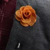 Pins, Broschen 1 Stück Männer Boutonniere Stoff Garn Pin Brosche Mode Blume Revers Anzug Knopf Stick für Hochzeit