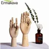 ERMAKOVA Wood Art Mannequin Hand Model Perfect for Drawing Sketch Wooden Sectioned Flexible Fingers Manikin Figure 211108