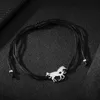 Bracelet cheval de haute qualité pour femmes, corde tissée de personnalité noire, chaîne à maillons, cadeau