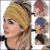 Headbands Hair Jewelry European Solid Color Wide For Women Sports Yoga Wash Face Headscarf Fabric Polyester Scrunchies Bands Aessories Drop