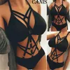 Kvinnor Sommar Punk Bra Kroppsbondage Sexig Bodysuit Underkläder Klänning Babydoll Nightwear One-Piece Passit 2021