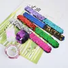 NOUVEAU Bracelet à paillettes de sirène Paillettes flexibles Slap Snap Bracelet Glitter Bracelets Kid Garçons Filles Bijoux Cadeau Fête Faveur RRE11793