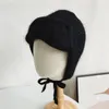 Boinas femininas chapéu de inverno angora malha beanies flapa de ouvido quente outono de esqui ao ar livre acessório para adolescentes