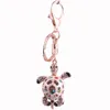 Creative animaux marins strass porte-clés l'oeil du diable petite tortue porte-clés femme sac pendentif cadeau