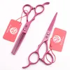 Vänster hand 5.5 "16cm lila drake rosa skärning sax tunna saxar professionell frisör hår z8001 220211