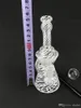 Glass hookah white grid stripe oil rig bong, smoking pipe, 14mm joint factory outlet