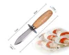 Home Garden Dining Bar Wood-handle Oyster Shucking Knife Stainless Steel Kitchen Food Utensil Tool