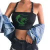 Serbatoi da donna Camis Canotta da donna Canotta riflettente sexy Bralet Fibbia Canotta Canotta Corsetto petto Corto Canotta Streetwear Femme Mini