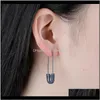 Charm Korean Micro Pave Jewelry Copper With Diamond Model Safety Pin Earring Gold Plated Women Fashion Earrings Drop Delivery 2021 Qi175