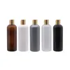 Storage Bottles & Jars 20pcs 300ml Empty Black Liquid Soap Lotion Cosmetic Bottle Containers Gold Aluminum Disc Top Cap,Metal Cap