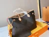 2 szt. Zestaw Neverfull MM GM Tote Projektanci Torby wieczorowe Czarny brązowy Neverfulls Torba damska Louise vitton Zakupy Oryginalne torebki portmonetki Totes Never Full Coin Torebka