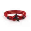 Bangle Nordic Flätad Whale Tail Viking Armband Charms Handgjorda Red Rope Braslet för Män Armband Sträng Yoga Smycken